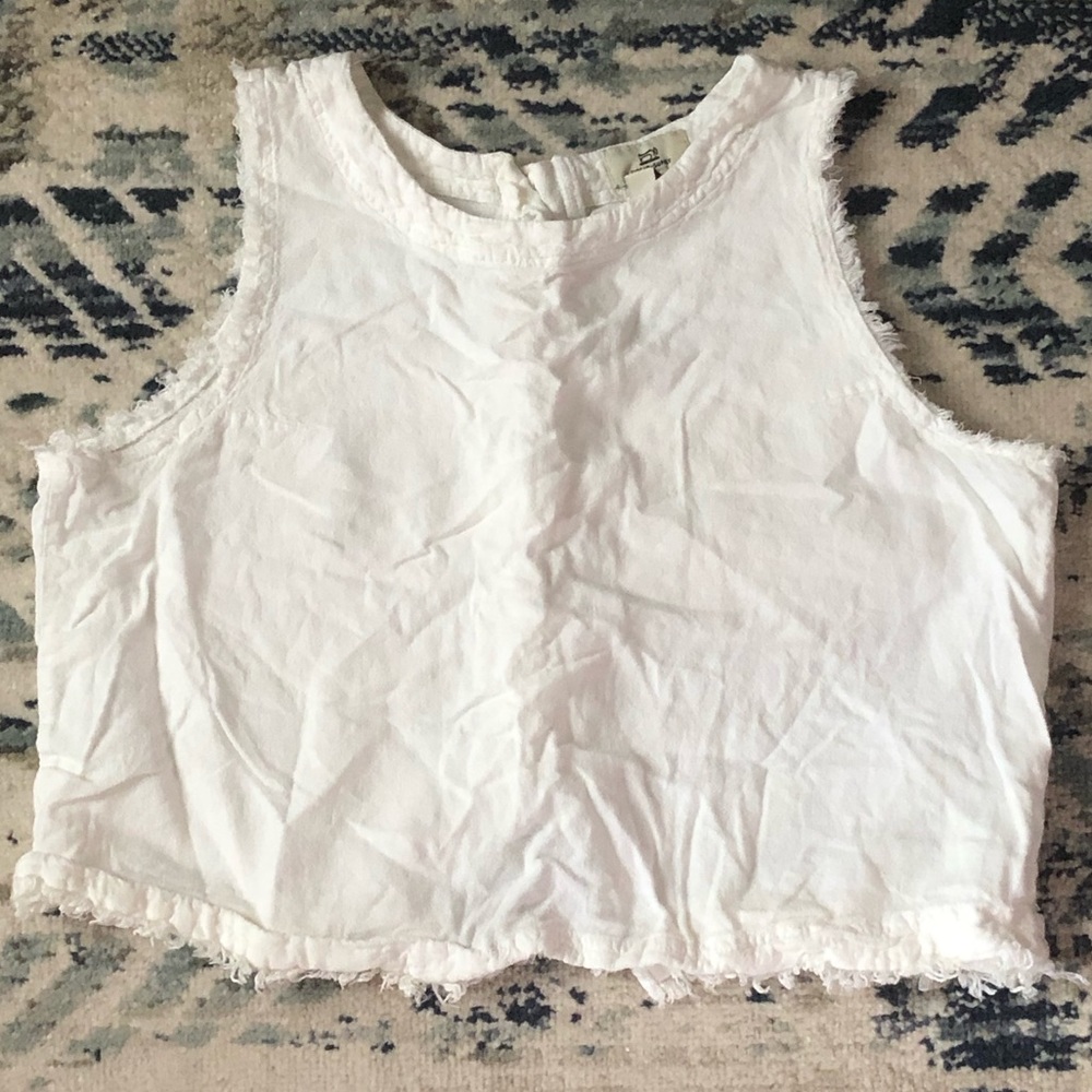 White Linen Crop